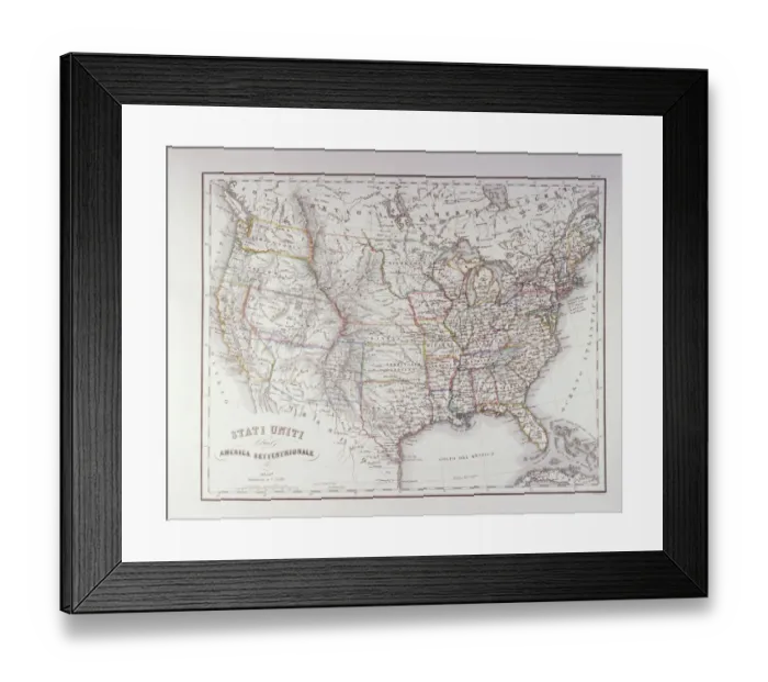 Framed Print : Map of the Northen United States Framed Print : Map of the Northen United States