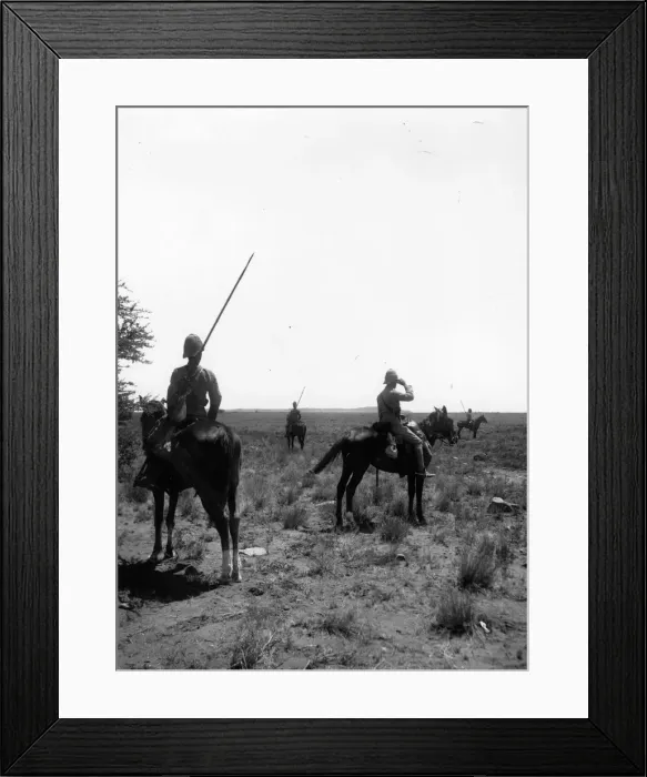 Framed Print : Boer War. circa 1900: A lancer Patrol scouting ahead before the battle of Mogersfontain Framed Print : Boer War. circa 1900: A lancer Patrol scouting ahead before the battle of Mogersfontain