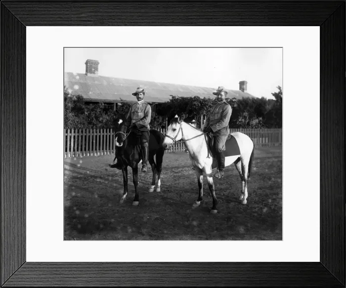 Framed Print : Boer War. circa 1900: German medical officers on their horses Framed Print : Boer War. circa 1900: German medical officers on their horses