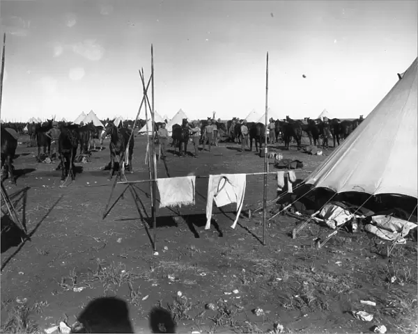 Boer War. circa 1900: The camp of 12th lancers during the Boer War