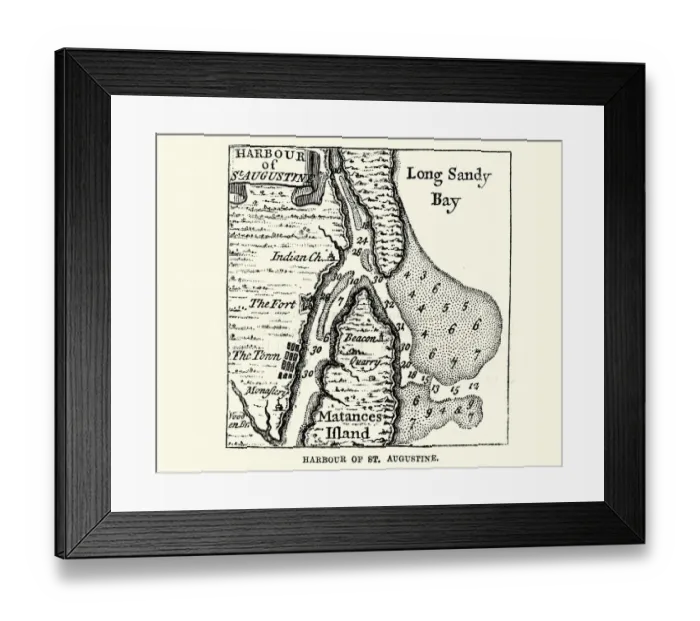 Framed Print : Map of Harbour of St Augustine, Canada. 18th Century Framed Print : Map of Harbour of St Augustine, Canada. 18th Century