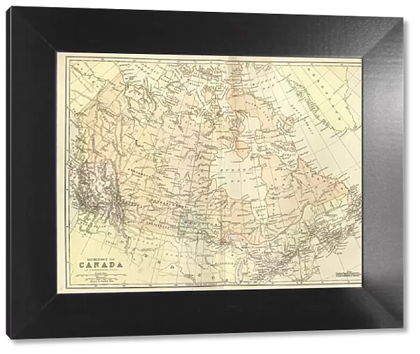 Antique map of Canada, 1884, 19th Century