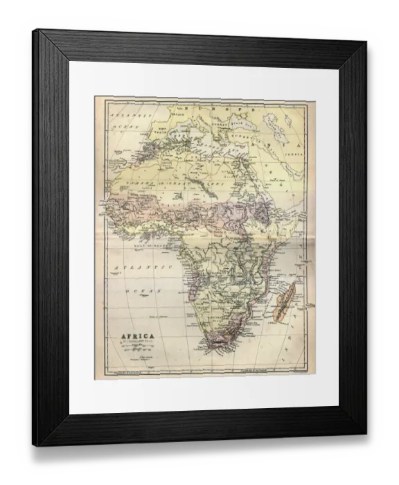 Framed Print : Antique map of Africa, 1884, 19th Century Framed Print : Antique map of Africa, 1884, 19th Century