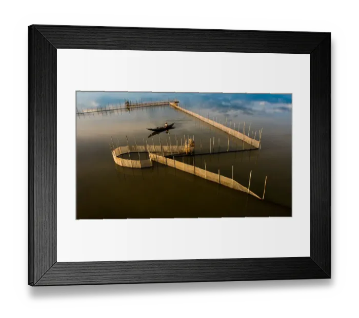 Framed Print : Vietnam - Fisherman go fishing on boat near net system on Tam Giang lagoon, Hue, Thua Thien Hue Framed Print : Vietnam - Fisherman go fishing on boat near net system on Tam Giang lagoon, Hue, Thua Thien Hue