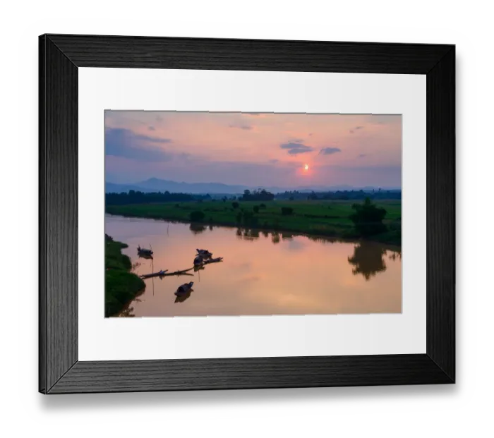 Framed Print : Sunset on Danh River, Vietnam Framed Print : Sunset on Danh River, Vietnam