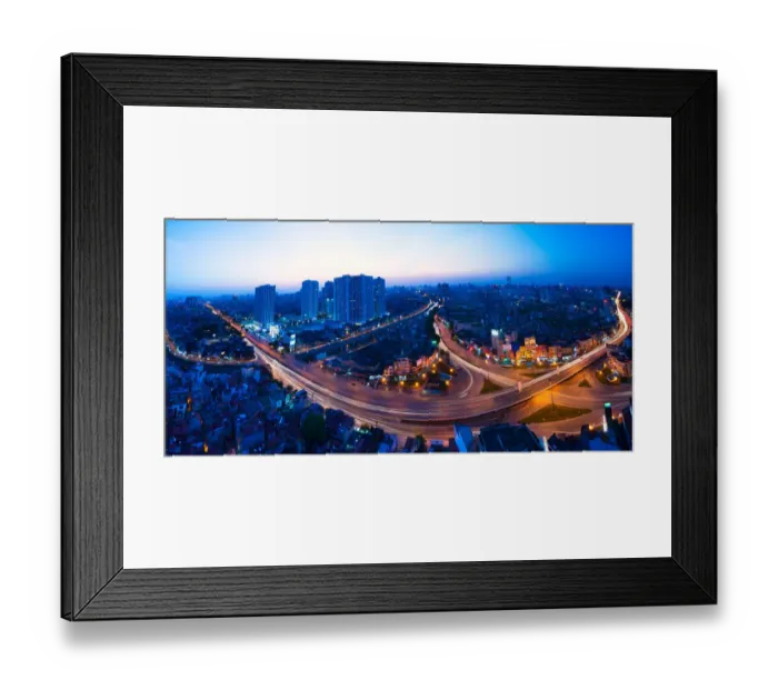 Framed Print : Hanoi panorama and skyline, cityscape night view