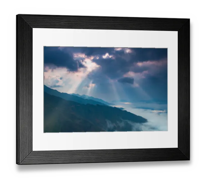 Framed Print : Cloud, Mountain in Ta Xua, Son La, Vietnam