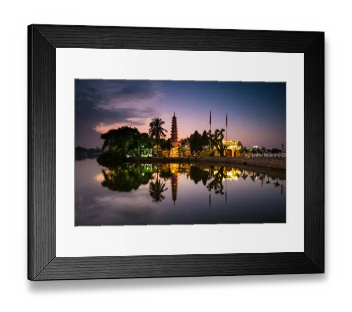 Framed Print : Beauty Landscape of Tran Quoc Pagoda in sunset, Hanoi, Vietnam