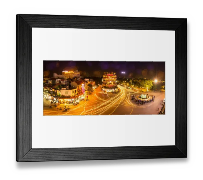 Framed Print : Hanoi Old Quarter panorama (Dong Kinh Nghia Thuc square) by night Framed Print : Hanoi Old Quarter panorama (Dong Kinh Nghia Thuc square) by night