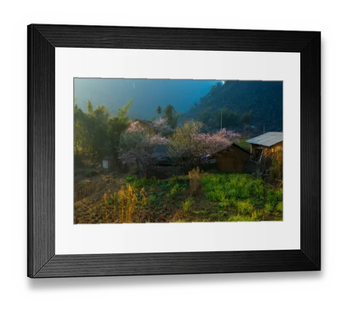 Framed Print : Vietnam - Ha Giang village landscape in springtime Framed Print : Vietnam - Ha Giang village landscape in springtime