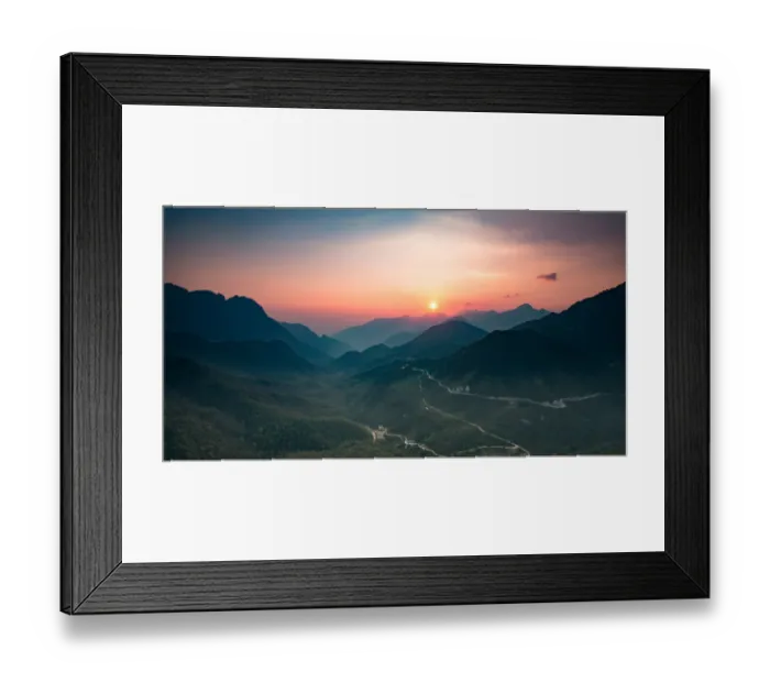 Framed Print : O Quy Ho Mountain Pass in Sunset, Sa Pa, Lao Cai, Vietnam