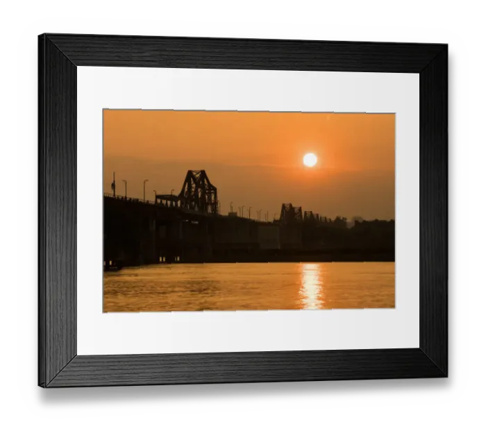 Framed Print : Long Bien Bridge, Sunset, Red River, Hanoi, Vietnam Framed Print : Long Bien Bridge, Sunset, Red River, Hanoi, Vietnam