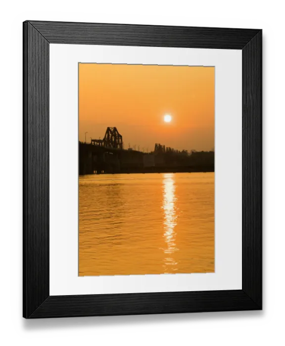 Framed Print : Long Bien Bridge, Sunset, Vertical, Hanoi, Vietnam Framed Print : Long Bien Bridge, Sunset, Vertical, Hanoi, Vietnam