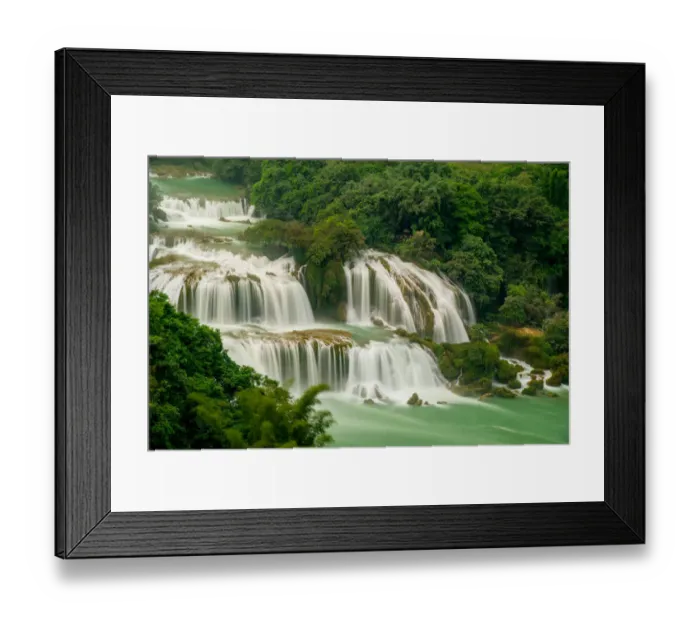 Framed Print : Ban Gioc  /  Detian Waterfall in Vietnam above view