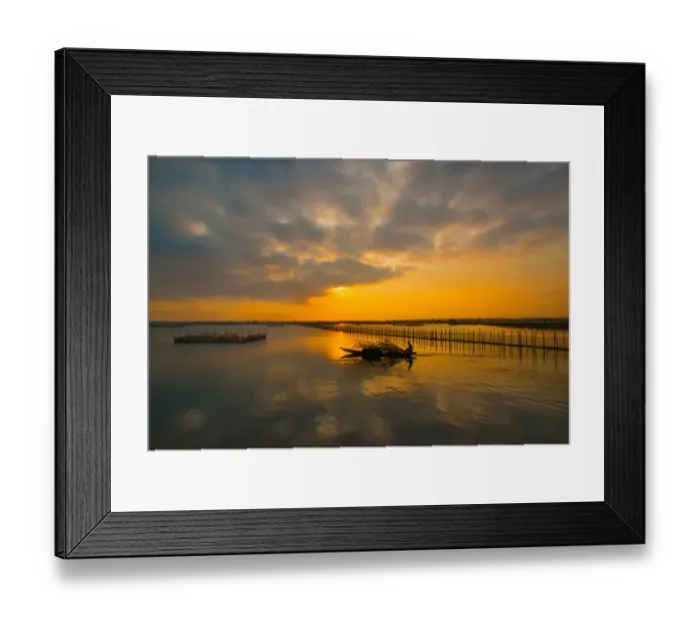 Framed Print : Vietnam - Fisherman go fishing on boat near net system on Tam Giang lagoon, Hue, Thua Thien Hue Framed Print : Vietnam - Fisherman go fishing on boat near net system on Tam Giang lagoon, Hue, Thua Thien Hue
