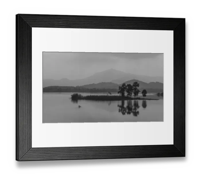 Framed Print : Lonely Boat in a Wide Lake Framed Print : Lonely Boat in a Wide Lake