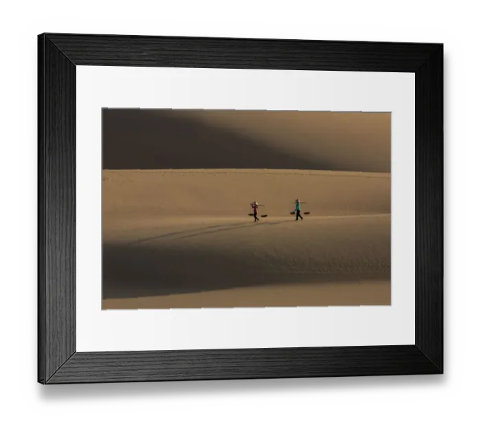 Framed Print : Vietnam - Two Vietnamese women with conical hat on sand dune Framed Print : Vietnam - Two Vietnamese women with conical hat on sand dune