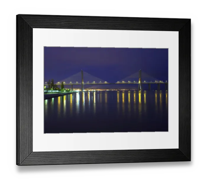Framed Print : Portugal, Lisbon, Vasco da Gama Bridge, night Framed Print : Portugal, Lisbon, Vasco da Gama Bridge, night