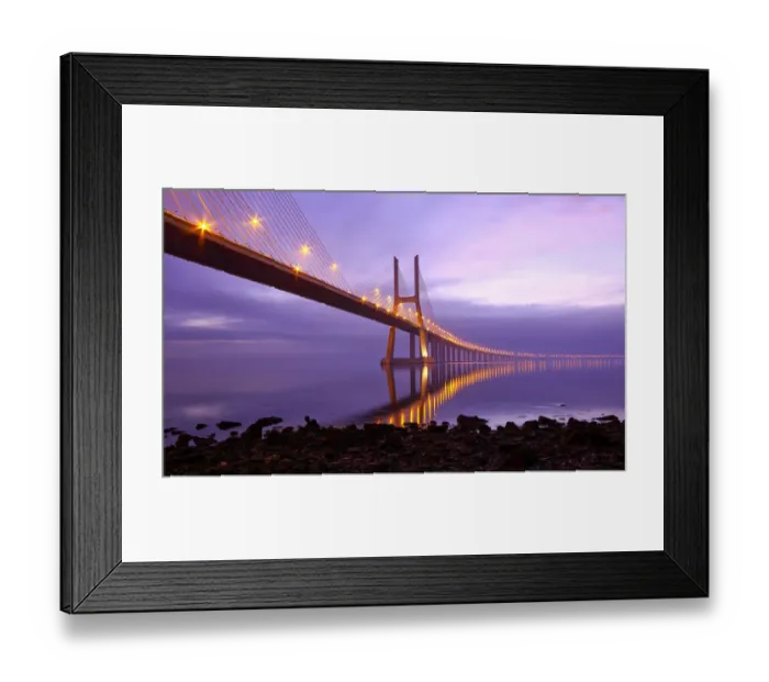 Framed Print : Vasco da Gama bridge in Lisbon at dawn Framed Print : Vasco da Gama bridge in Lisbon at dawn