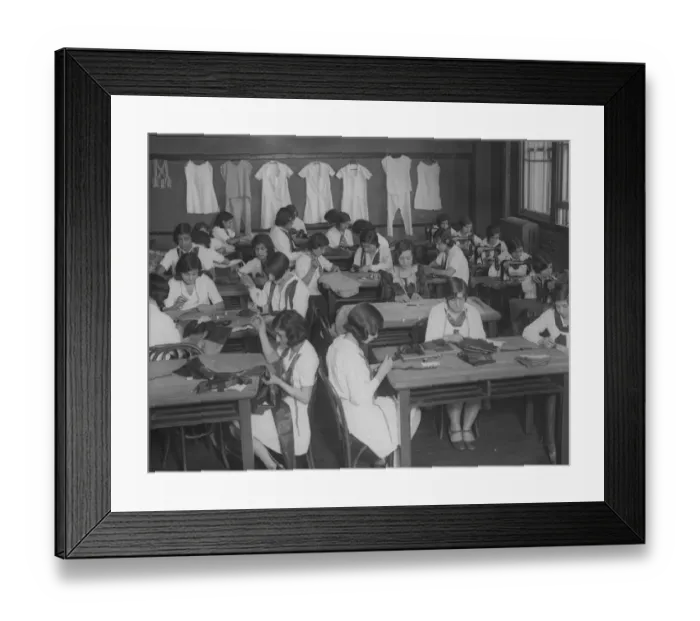 Framed Print : Needlework Class