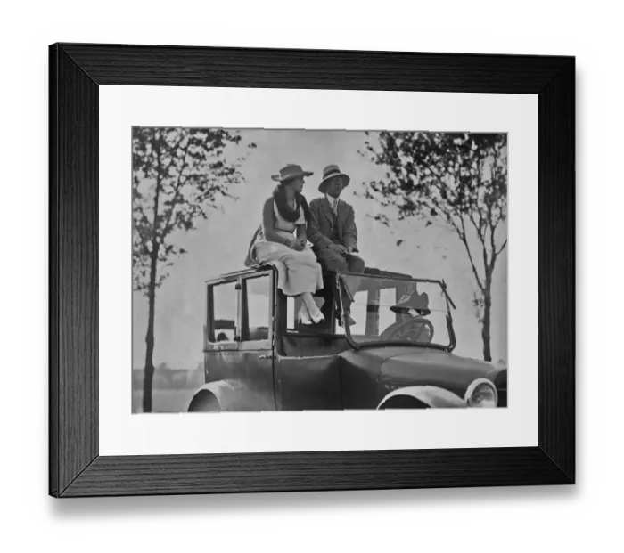 Framed Print : Sitting On Car Roof Framed Print : Sitting On Car Roof