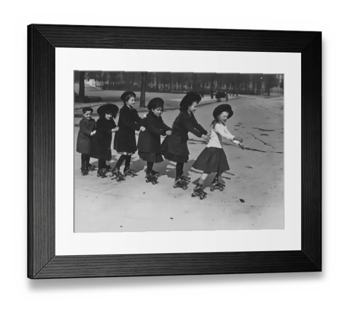 Framed Print : Roller Skating Children Framed Print : Roller Skating Children
