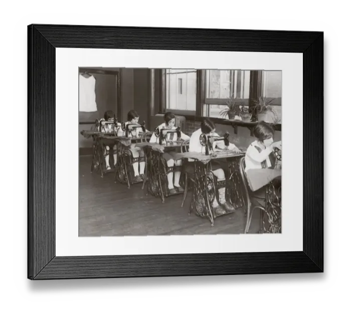 Framed Print : Sewing Class Framed Print : Sewing Class
