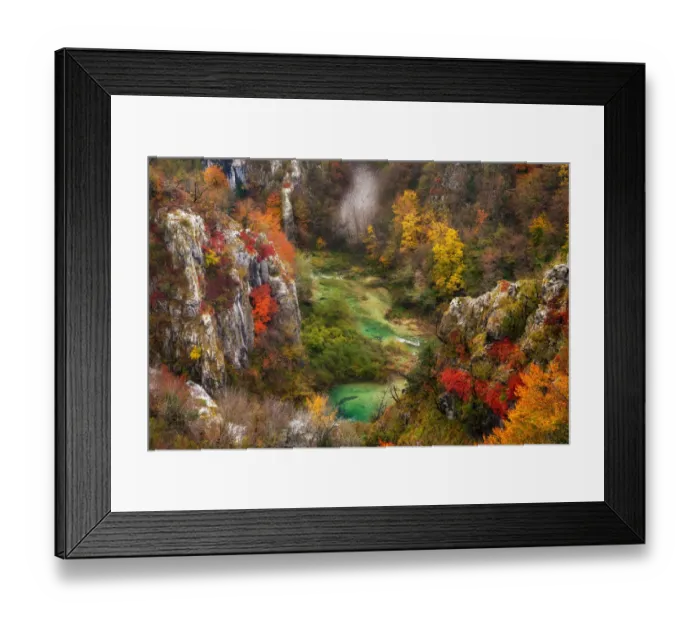 Framed Print : Color of Plitvice National Park in autumn season, Croatia Framed Print : Color of Plitvice National Park in autumn season, Croatia