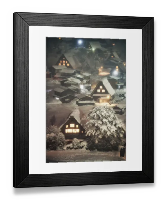 Framed Print : Shirakawago village in winter, Japan Framed Print : Shirakawago village in winter, Japan