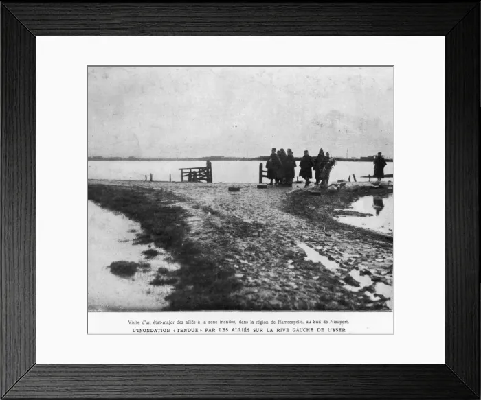 Framed Print : Allies. A Photograph of Allies visiting scene of a Major Flood in Ramskapelle Framed Print : Allies. A Photograph of Allies visiting scene of a Major Flood in Ramskapelle