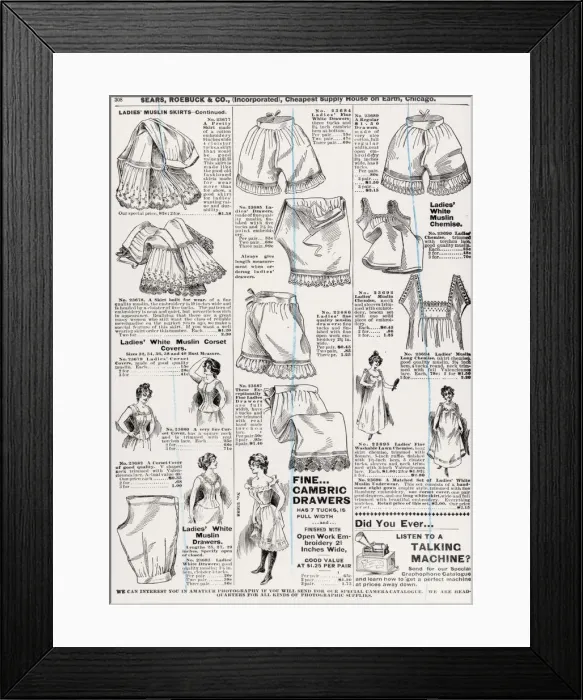 Framed Print : Ladies Underwear