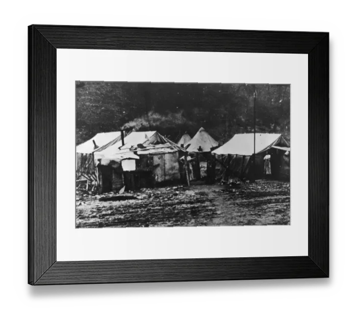 Framed Print : Tents. A Photograph of Miners Tents during the Ludlow Strike, circa April 1914 Framed Print : Tents. A Photograph of Miners Tents during the Ludlow Strike, circa April 1914