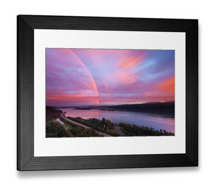 Framed Print : Columbia river gorge rainbow Framed Print : Columbia river gorge rainbow