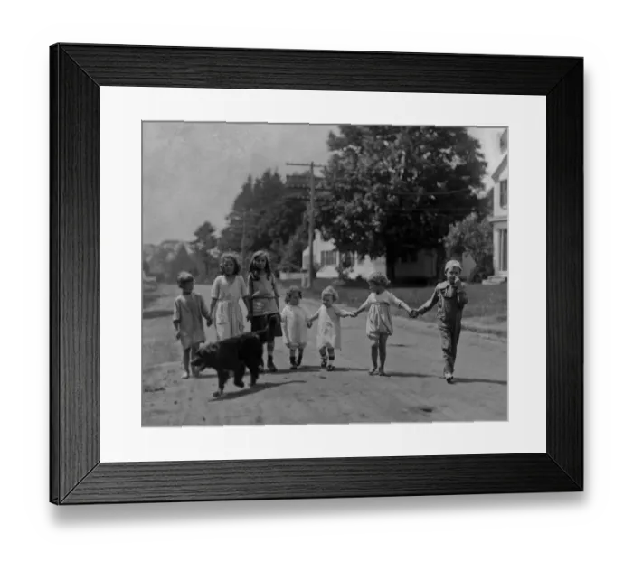 Framed Print : Children Holding Hands Framed Print : Children Holding Hands