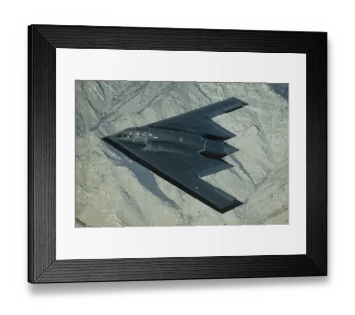 Framed Print : Aerial View of a Stealth Bomber in Flight Framed Print : Aerial View of a Stealth Bomber in Flight
