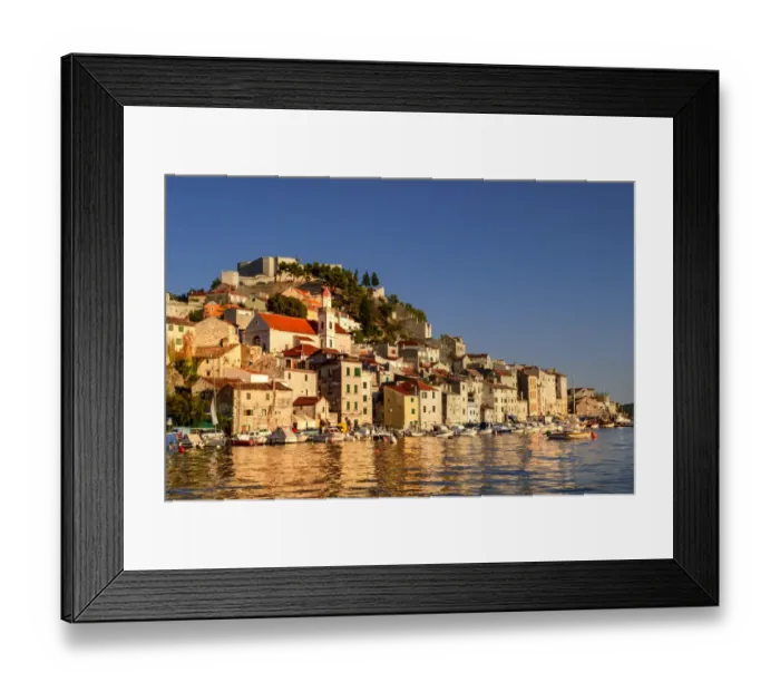Framed Print : Sibenik seen from Barnj beach, Croatia Framed Print : Sibenik seen from Barnj beach, Croatia