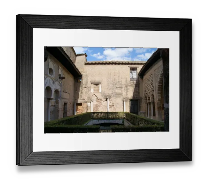 Framed Print : Courtyard of the Real AlcAazar de Sevilla, Spain Framed Print : Courtyard of the Real AlcAazar de Sevilla, Spain