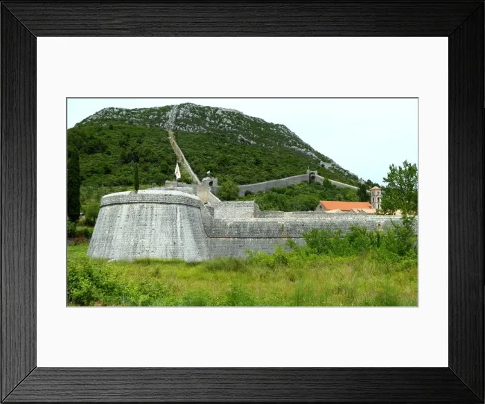 Framed Print : Walls of Ston, Ston, Dalmatia, Croatia
