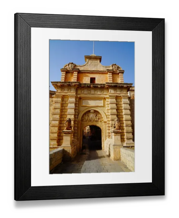 Framed Print : Mdina Gate in the Sunshine, Dusk, Mdina, Malta Framed Print : Mdina Gate in the Sunshine, Dusk, Mdina, Malta