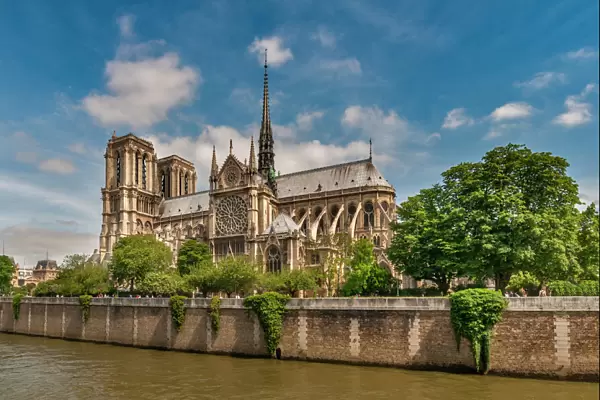 Notre-Dame Cathedral in the spring, Paris, France