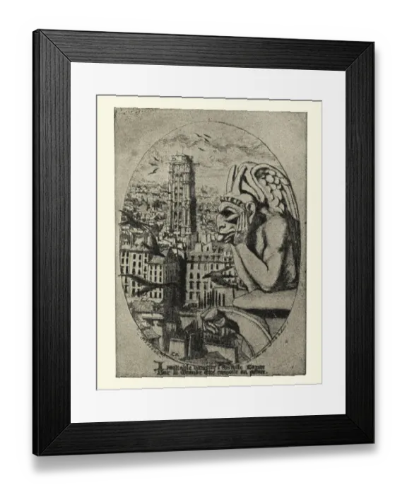 Framed Print : Le stryge Gargoyle, Notre Dame, by Charles Meryon Framed Print : Le stryge Gargoyle, Notre Dame, by Charles Meryon
