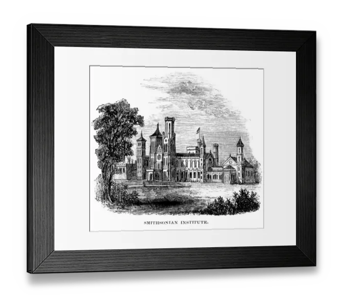 Framed Print : Smithsonian in Washington DC 1873 engraving Framed Print : Smithsonian in Washington DC 1873 engraving