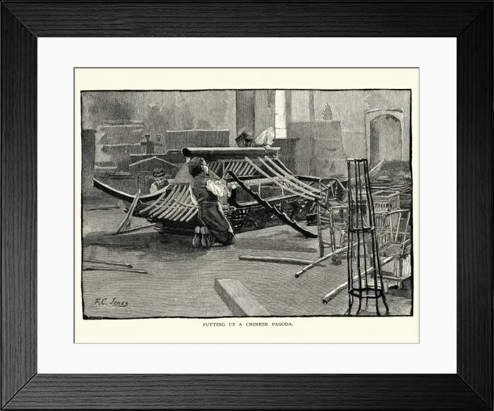 Framed Print : Putting up a Chinese Pagoda, Smithsonian Institution, 1884 Framed Print : Putting up a Chinese Pagoda, Smithsonian Institution, 1884