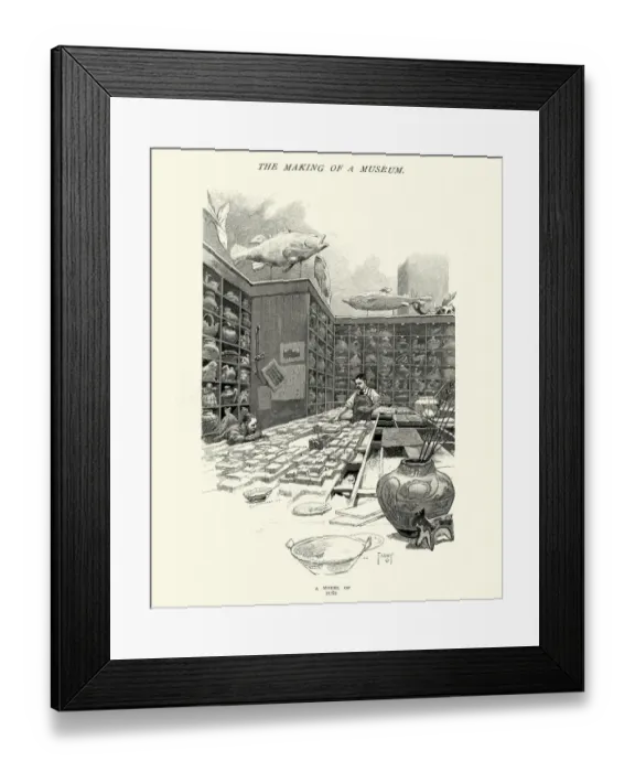 Framed Print : Making a modal of Zuni, Smithsonian Institution, 1884