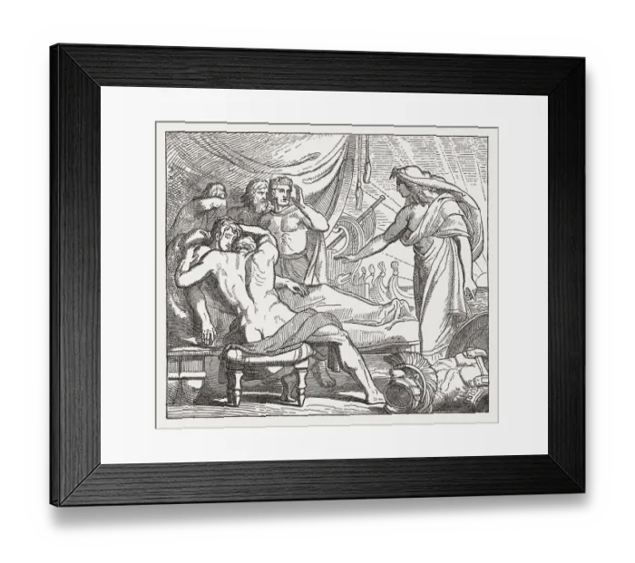 Framed Print : Achilles, at the bier of his friend Patroclus, Greek mythology Framed Print : Achilles, at the bier of his friend Patroclus, Greek mythology
