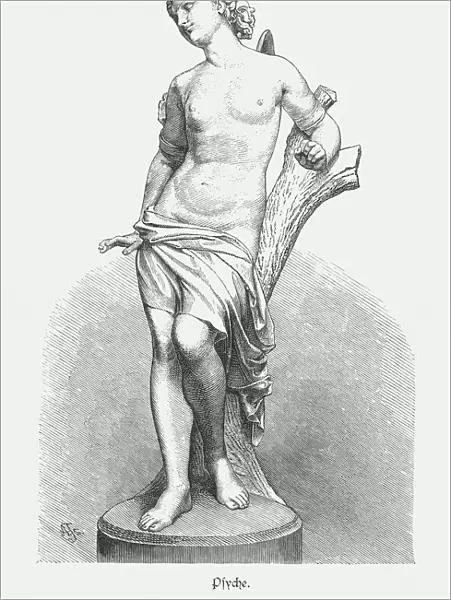 Psyche, Greek goddess of the soul, wood engraving, published 1879