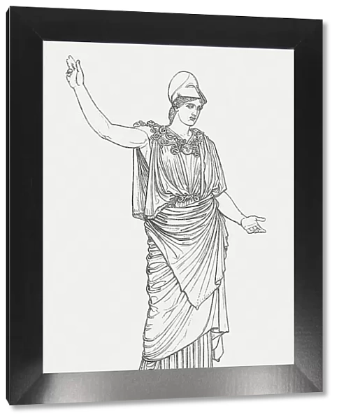 Athena of Velletri, Louvre, Paris, wood engraving, published in 1897