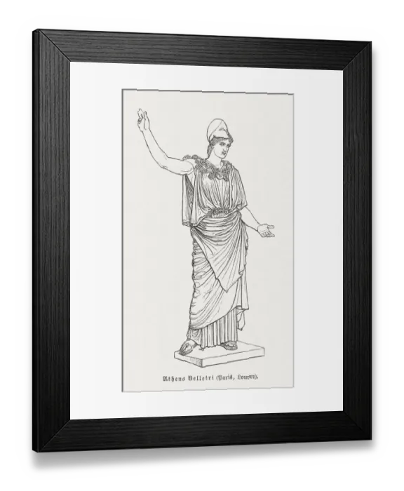 Framed Print : Athena of Velletri, Louvre, Paris, wood engraving, published in 1897 Framed Print : Athena of Velletri, Louvre, Paris, wood engraving, published in 1897