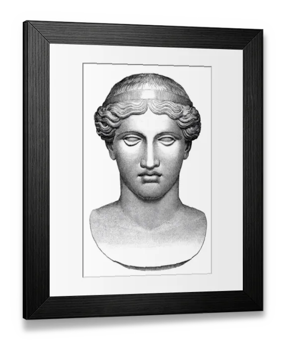 Framed Print : Classical greek - bust of hera, wife and sister of Zeus