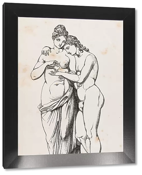 Cupid or Amor and Psyche or Anima sculpture illustration